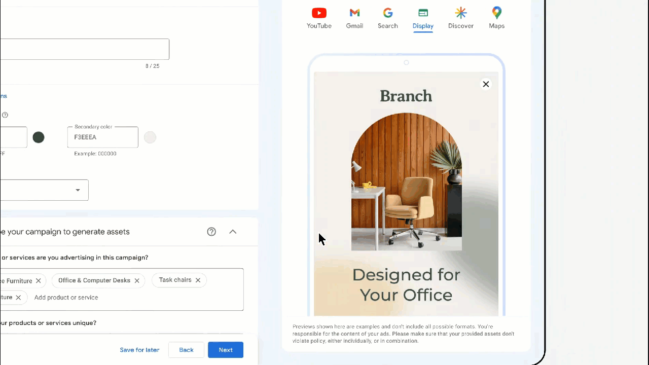 Génération de vidéo pour les ads à partir d'upload d'images produits