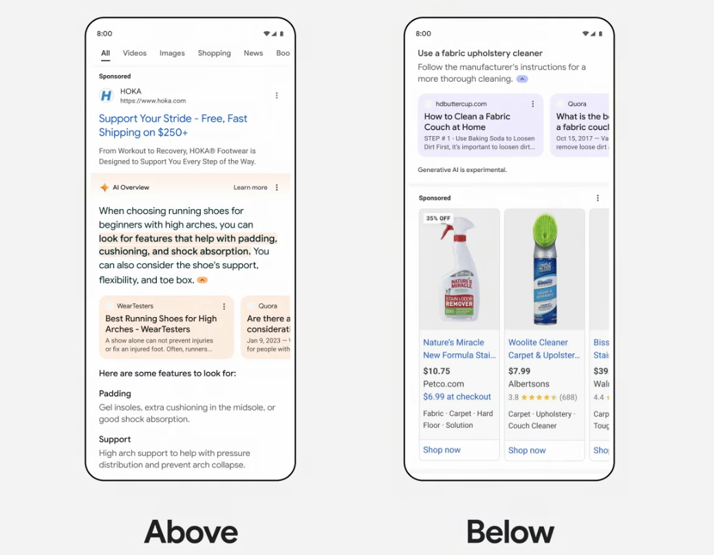 Bloc ads sur AI Overviews