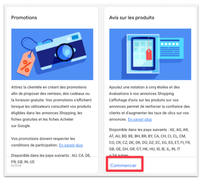 Récolte des avis sur les produits via le Google Merchant Center