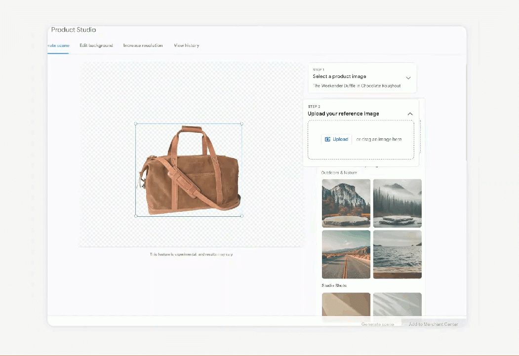 L'outil "style aligned asset" permet de créer des photos produits avec mise en situation à partir de photos packshots et photos d'ambiance