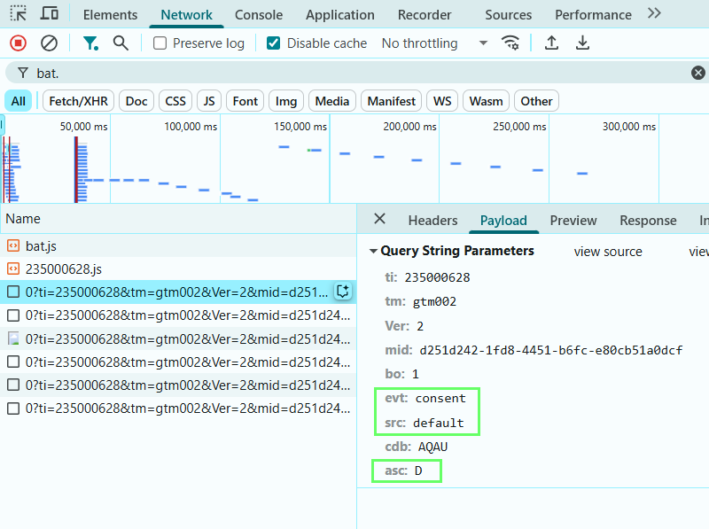 Update granted manuel, vue depuis Chrome Devtools