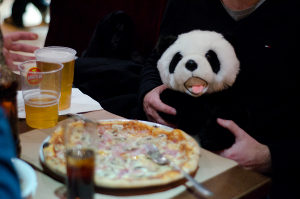 Les pandas se nourissent également de pizzas