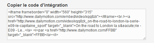 Embed dailymotion