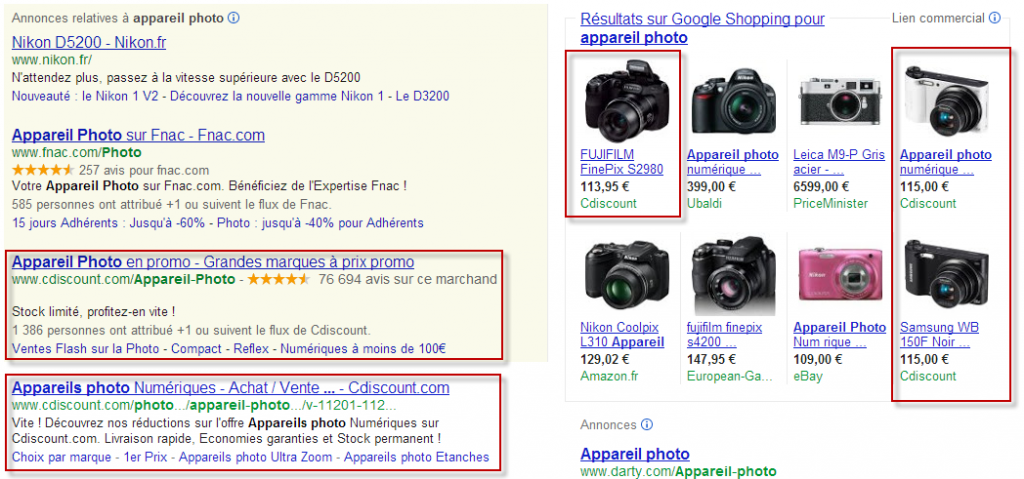 exemple de product listing ads