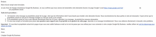 email demande de propriété