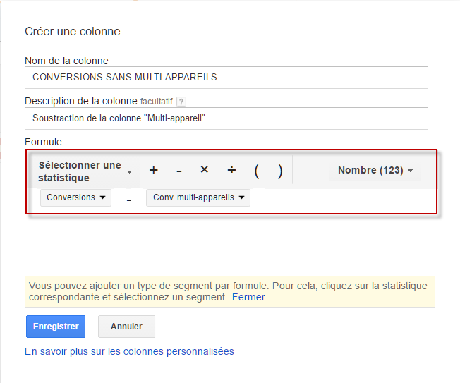 Colonne personalisee Adwords2