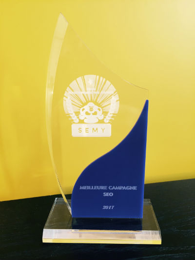 trophée de la meilleure campagne SEO sSMX Paris