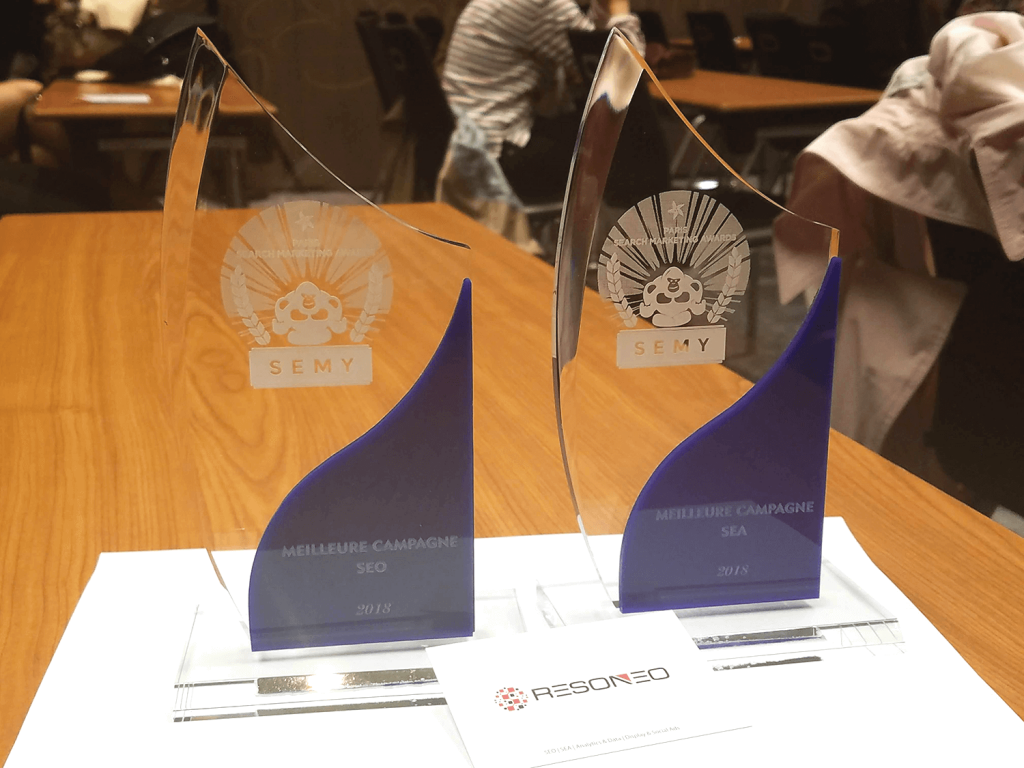 Les deux trophées SEO et SEA Semy Awards pour Resoneo