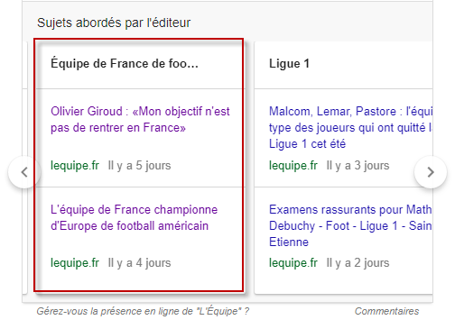 Exemple clustering depuis Lequipe.fr