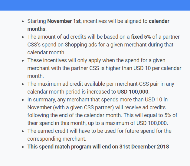 Google Incentives CSS Update