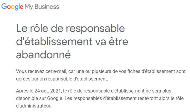 Google My Business : communication officielle de Google